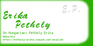 erika pethely business card